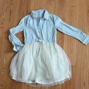 Tucker + Tate | Denim Blue and White Tulle Dress